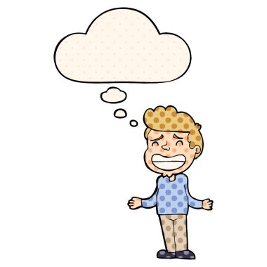 çizgi film çocuk silkme ve çizgi roman tarzında kabarcık düşünce