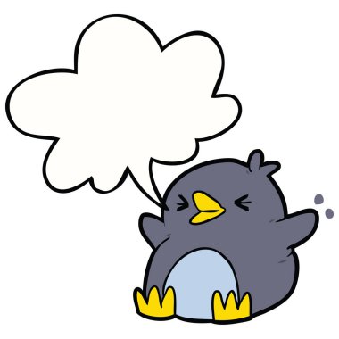 çizgi film penguen ve konuşma balonu