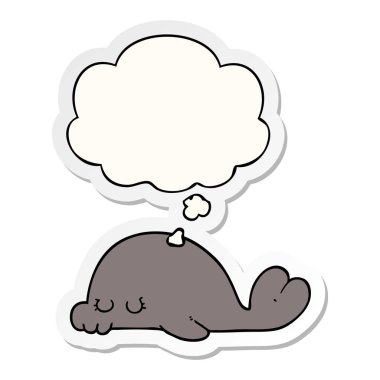 karikatür mühür ve baskılı bir etiket olarak düşünce balonu