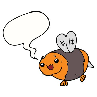 komik karikatür arı ve konuşma balonu