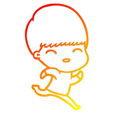 sıcak degrade çizgi çizim mutlu karikatür çocuk