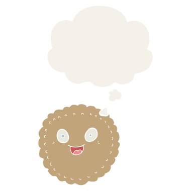 karikatür bisküvi ve retro tarzında düşünce balonu