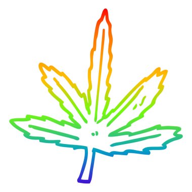 gökkuşağı gradyan çizgi çizim karikatür esrar yaprağı