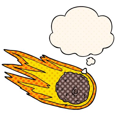 çizgi film kuyruklu yıldız ve çizgi roman tarzında düşünce balonu