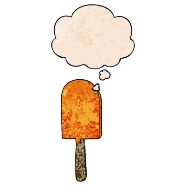 karikatür lolipop ve grunge doku desen st düşünce balonu