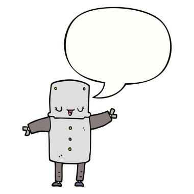 karikatür robot ve konuşma balonu