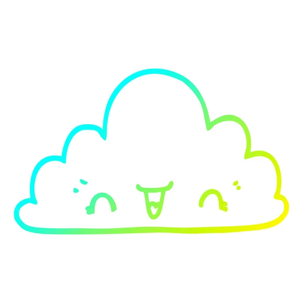 Koude gradiënt lijntekening cute cartoon Cloud — Stockvector