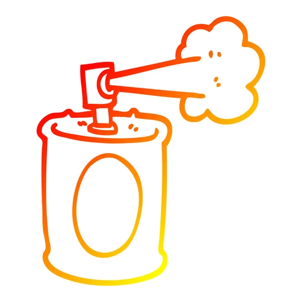 暖かいグラデーションライン描画漫画のスプレーペイント缶 — ストックベクタ