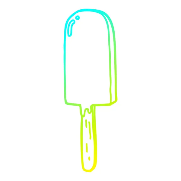 Cold gradient line drawing cartoon lollipop — Stock Vector