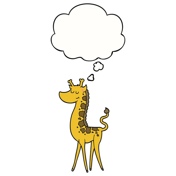 Cartoon giraffe and thought bubble — Stock Vector