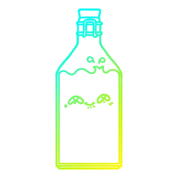 Kalte Gradientenlinie Zeichnung Cartoon alte Milchflasche — Stockvektor