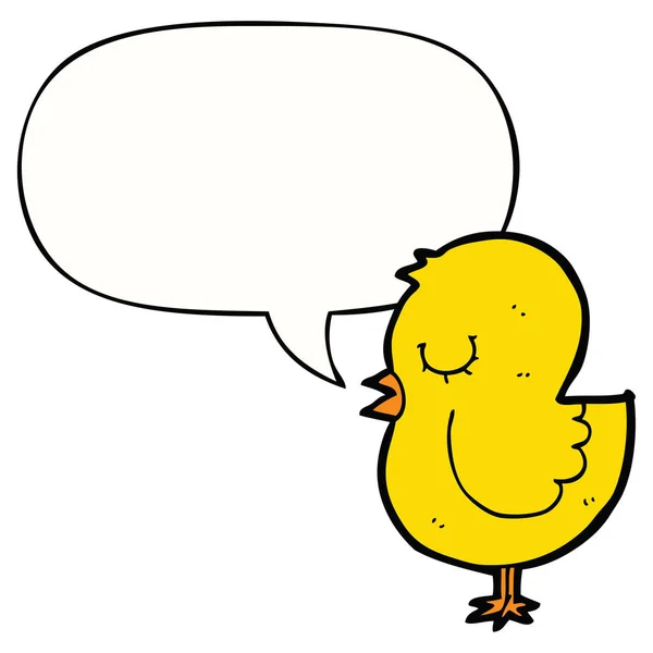 Cartoon bird and speech bubble — Stock Vector