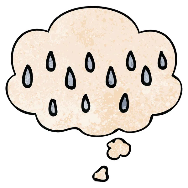 Κινούμενα σχέδια βροχή και σκέψη φούσκα σε στυλ μοτίβο — Διανυσματικό Αρχείο