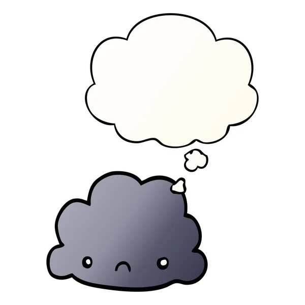 Cartoon cloud and thought bubble in smooth gradient style — Stock Vector