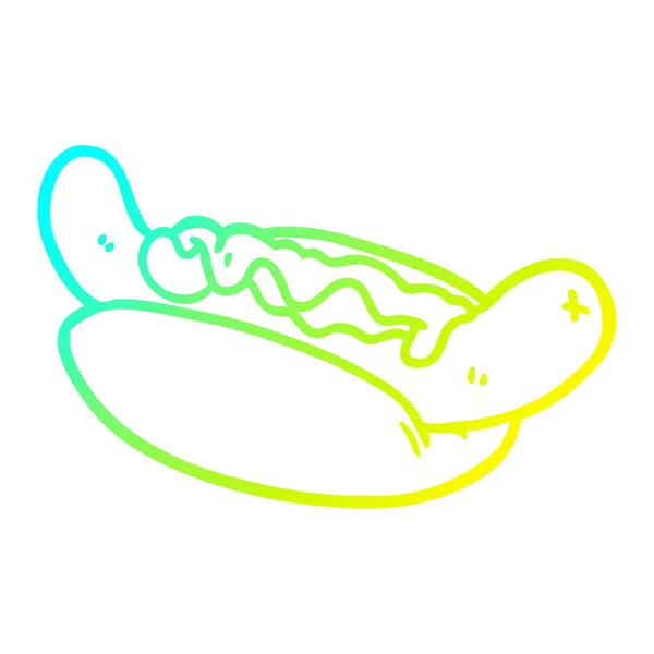 Linea gradiente freddo disegno fresco gustoso hot dog — Vettoriale Stock