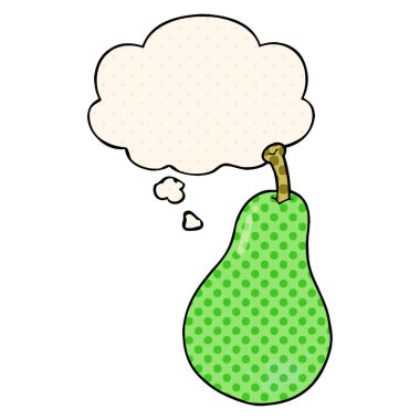 çizgi film armut ve çizgi roman tarzında düşünce balonu