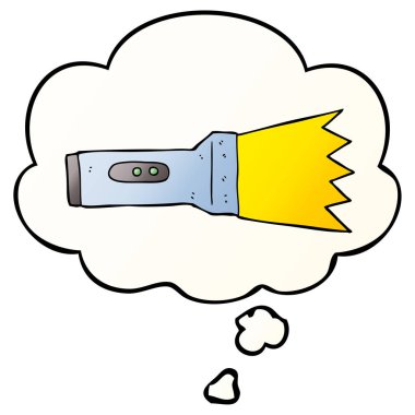 karikatür meşale ve pürüzsüz degrade tarzında kabarcık düşünce