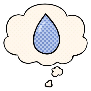 çizgi film su damlacıkları ve çizgi roman tarzında düşünce balonu