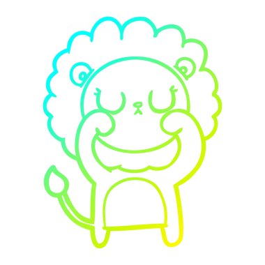 soğuk degrade çizgi çizim karikatür aslan