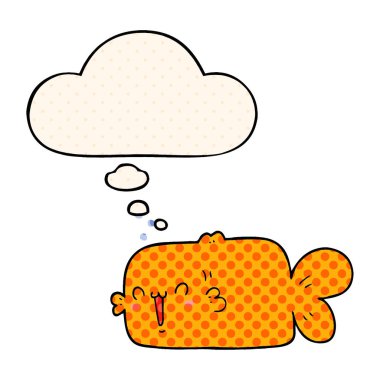 çizgi film balık ve çizgi roman tarzında düşünce balonu