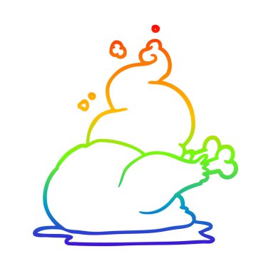 gökkuşağı gradyan çizgi çizim bütün pişmiş tavuk