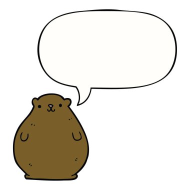 karikatür ayı ve konuşma balonu