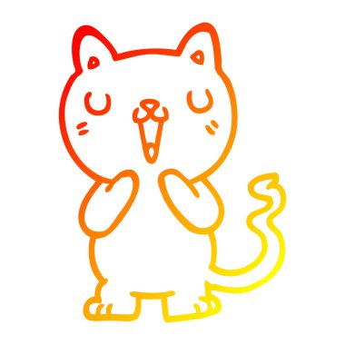 sıcak degrade çizgi çizim karikatür kedi