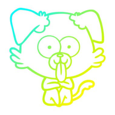 dil dışarı yapışmasını ile soğuk degrade çizgi çizim karikatür köpek