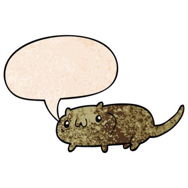 retro doku tarzında karikatür kedi ve konuşma balonu