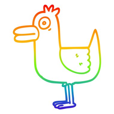 gökkuşağı gradyan çizgi çizim karikatür deniz martı