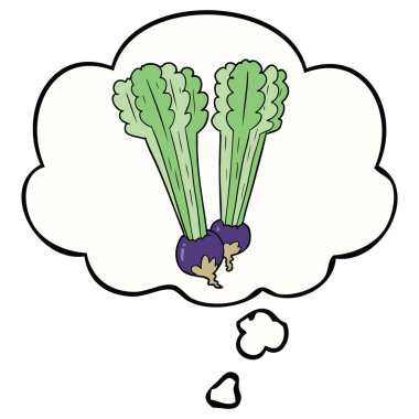 karikatür pancar ve düşünce balonu