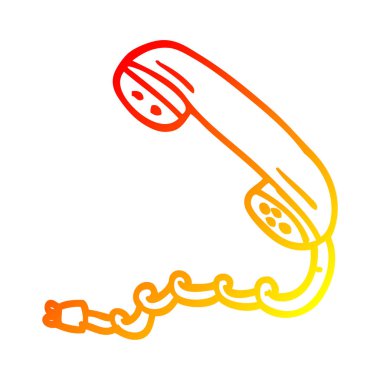 sıcak degrade çizgi çizim karikatür telefon ahizesi