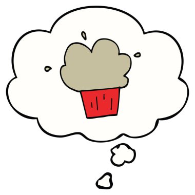 karikatür muffin ve düşünce balonu