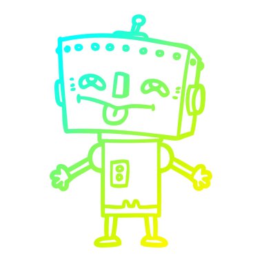 soğuk degrade çizgi çizim karikatür robot