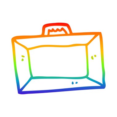 gökkuşağı gradyan çizgi çizim karikatür evrak çantası