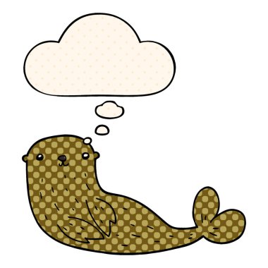 çizgi film mühür ve çizgi roman tarzında düşünce balonu