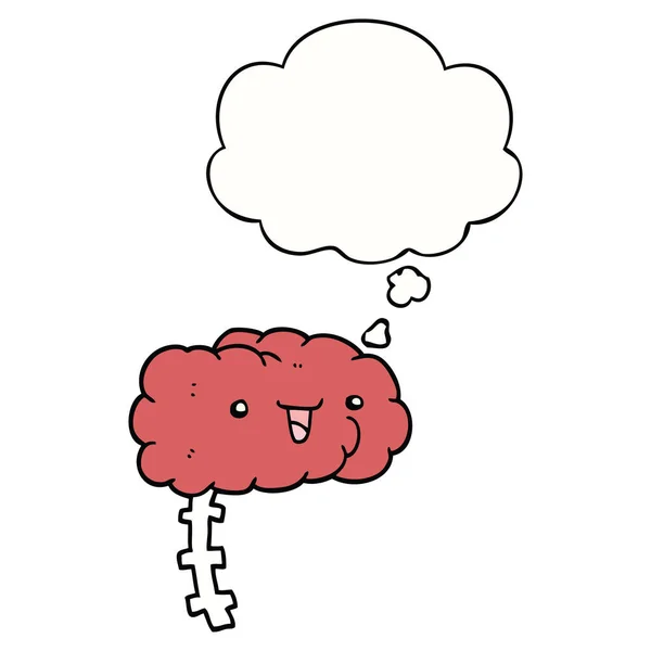幸せな漫画の脳と思考バブル — ストックベクタ