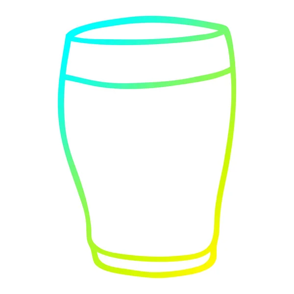 Línea de gradiente frío dibujo dibujos animados vaso de leche — Vector de stock