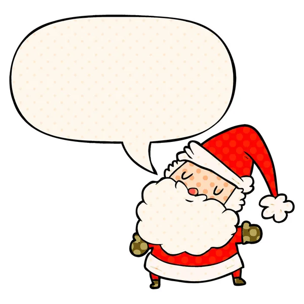 Weihnachtsmann und Sprechblase im Comic-Stil — Stockvektor