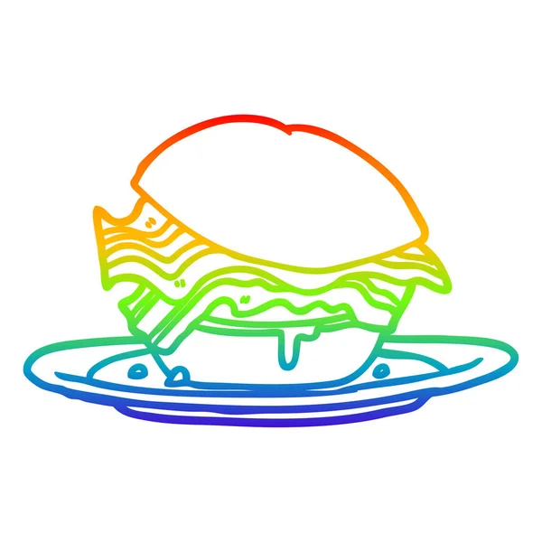 Rainbow Gradient Line Zeichnung erstaunlich leckeres Speckfrühstück sa — Stockvektor