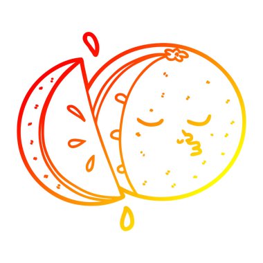 sıcak degrade çizgi çizim karikatür turuncu