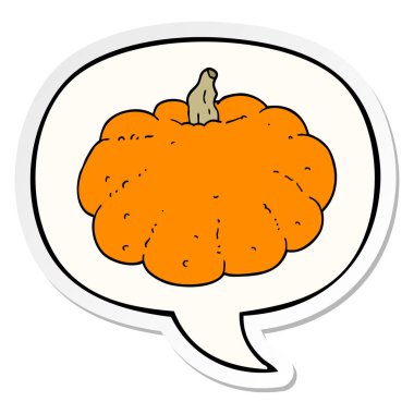 karikatür kabak ve konuşma balonu etiket