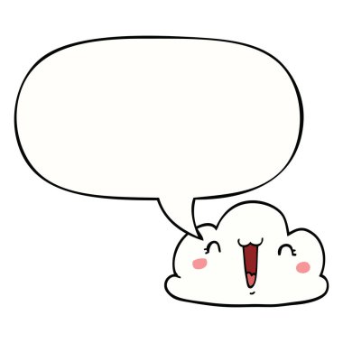 sevimli karikatür bulut ve konuşma balonu