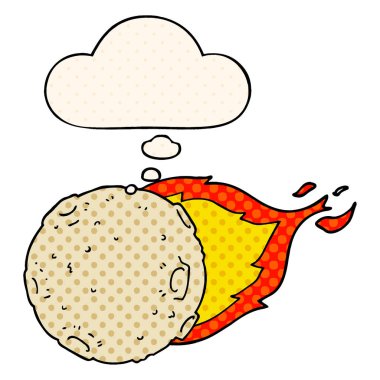 çizgi film göktaşı ve çizgi roman tarzında düşünce balonu