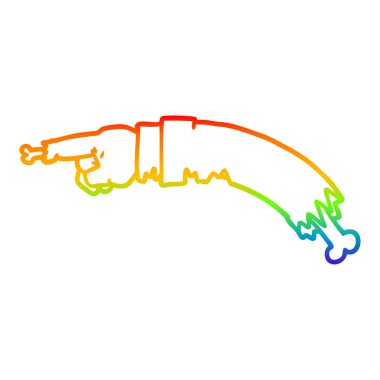 gökkuşağı gradyan çizgi çizim karikatür zombi el işaret