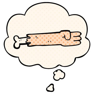 çizgi film zombi kolu ve çizgi roman tarzında düşünce balonu