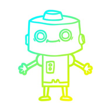 soğuk degrade çizgi çizim karikatür robot