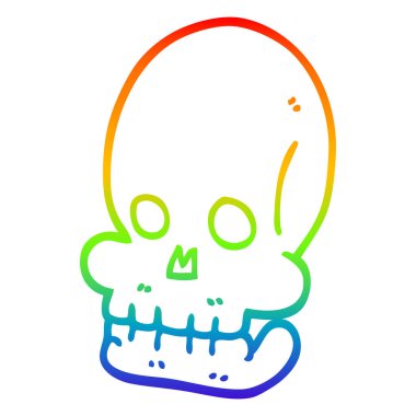 gökkuşağı gradyan çizgi çizim karikatür ürkütücü kafatası