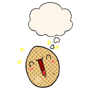 çizgi film mutlu yumurta ve çizgi roman tarzında düşünce balonu