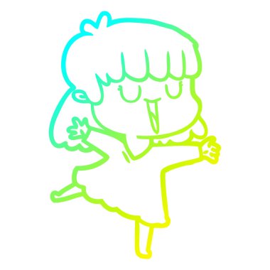 soğuk degrade çizgi çizim karikatür kadın